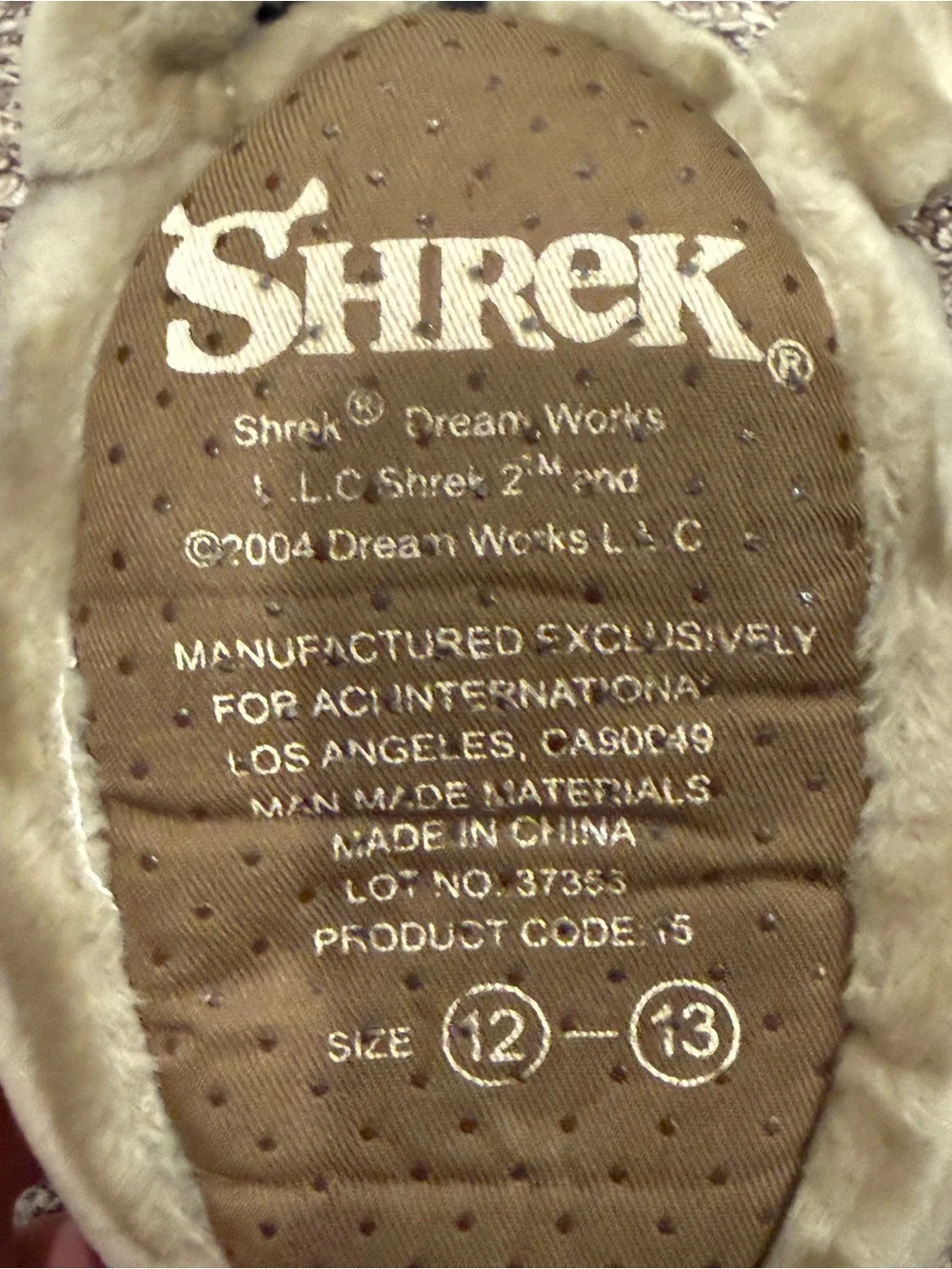 Donkey from shrek Plush Slippers made in 2004